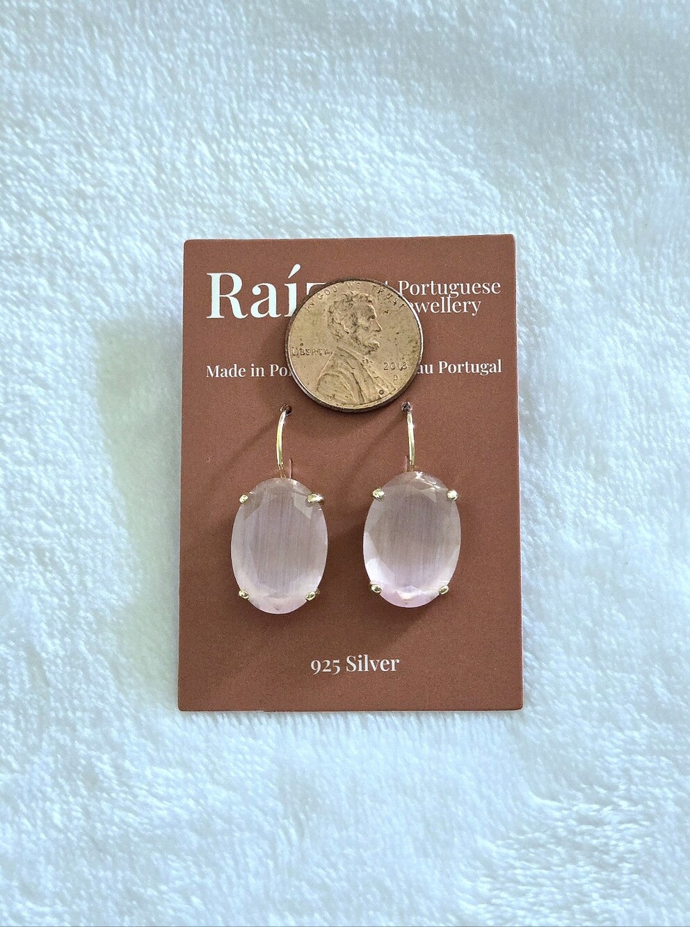 Raizes Natural Rose🌹 Quartz Earrings - Picture 7 of 16
